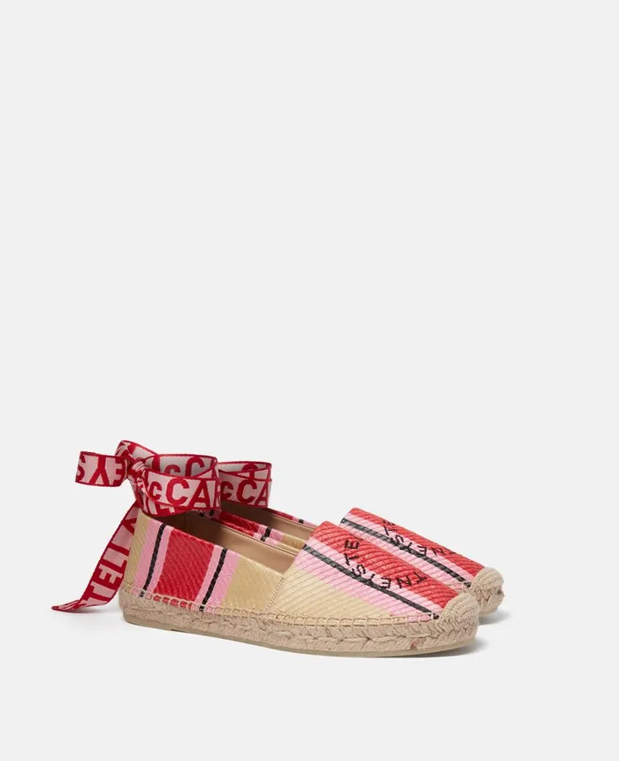 Stella McCartney Gaia Striped Raffia Espadrilles Naturalpink Women Espadrilles Stella McCartney Gaia Striped Raffia Espadrilles Naturalpink Women Espadrilles
