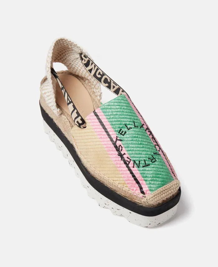 Stella McCartney Gaia Striped Raffia Platform Espadrilles Naturalgreen Women Espadrilles Stella McCartney Gaia Striped Raffia Platform Espadrilles Naturalgreen Women Espadrilles