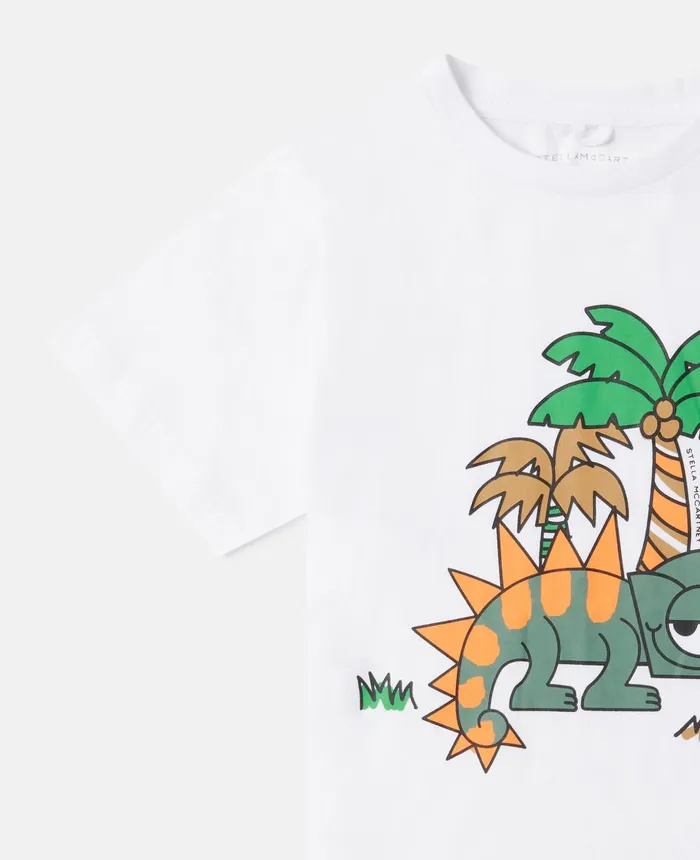 Stella McCartney Gecko Motif TShirt White Kids TShirts And Sweatshirt