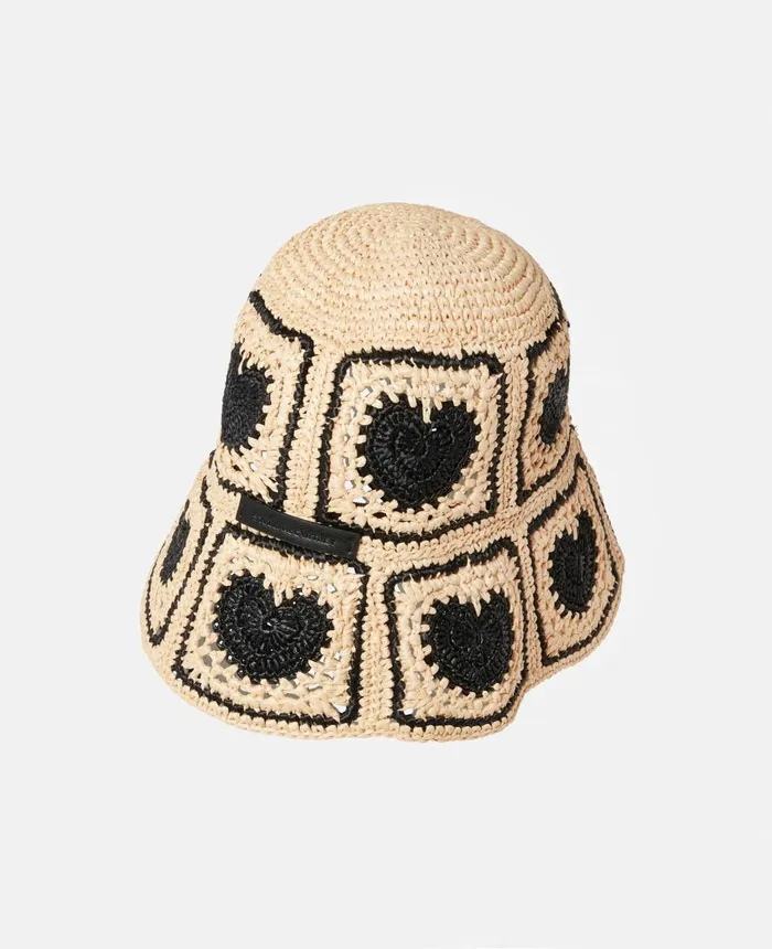 Stella McCartney Heart Crochet Bucket Hat Raffiablack Women Hats And Scarves Stella McCartney Heart Crochet Bucket Hat Raffiablack Women Hats And Scarves