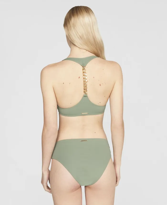 Stella McCartney Iconic Chain LowRise Briefs Khaki Women Swimwear
