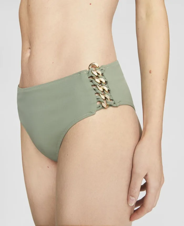Stella McCartney Iconic Chain LowRise Briefs Khaki Women Swimwear