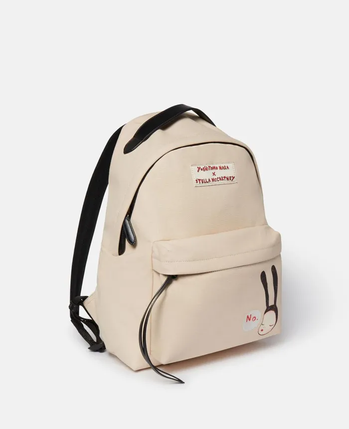 Stella McCartney Little Black Bunny Print Backpack Oat WomenMen Bags