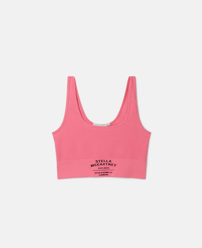 Stella McCartney Logo Rib Knit Cropped Tank Top Dahlia Women Lingerie And Sleepwear
