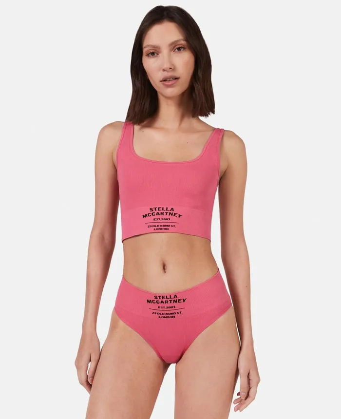 Stella McCartney Logo Rib Knit Cropped Tank Top Dahlia Women Lingerie And Sleepwear Stella McCartney Logo Rib Knit Cropped Tank Top Dahlia Women Lingerie And Sleepwear