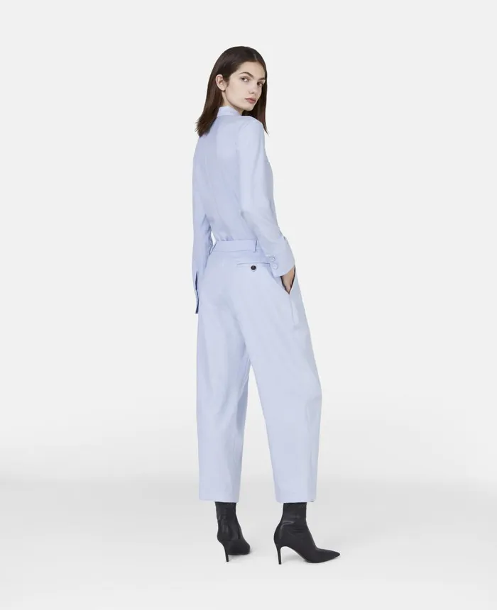 Stella McCartney Long Point Collar Shirt Baby Blue Women Shirts And Tops