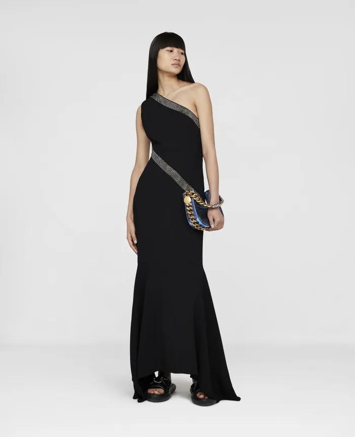 Stella McCartney One Shoulder Sable Dress Black Women Dresses