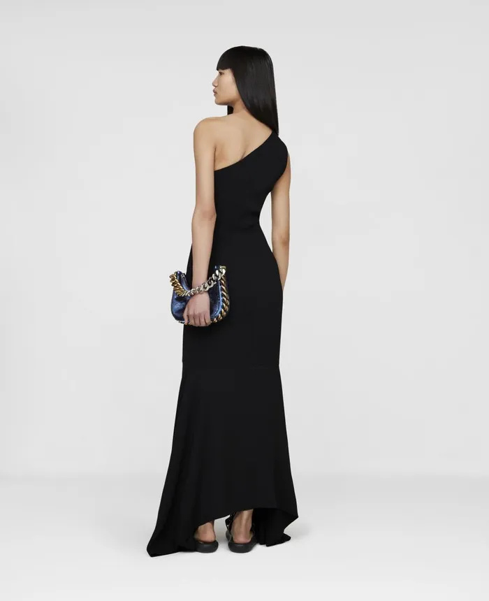 Stella McCartney One Shoulder Sable Dress Black Women Dresses