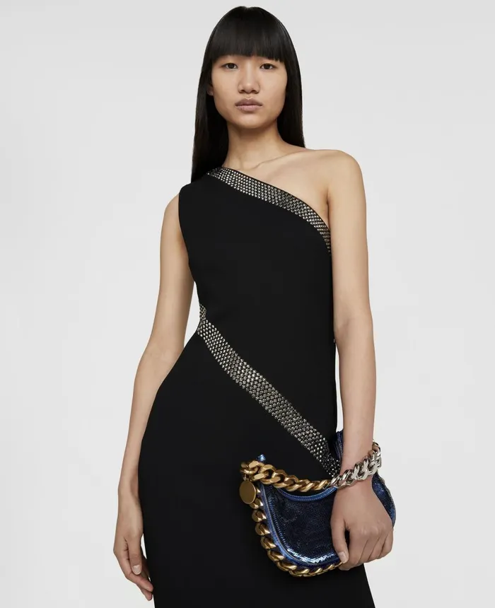 Stella McCartney One Shoulder Sable Dress Black Women Dresses