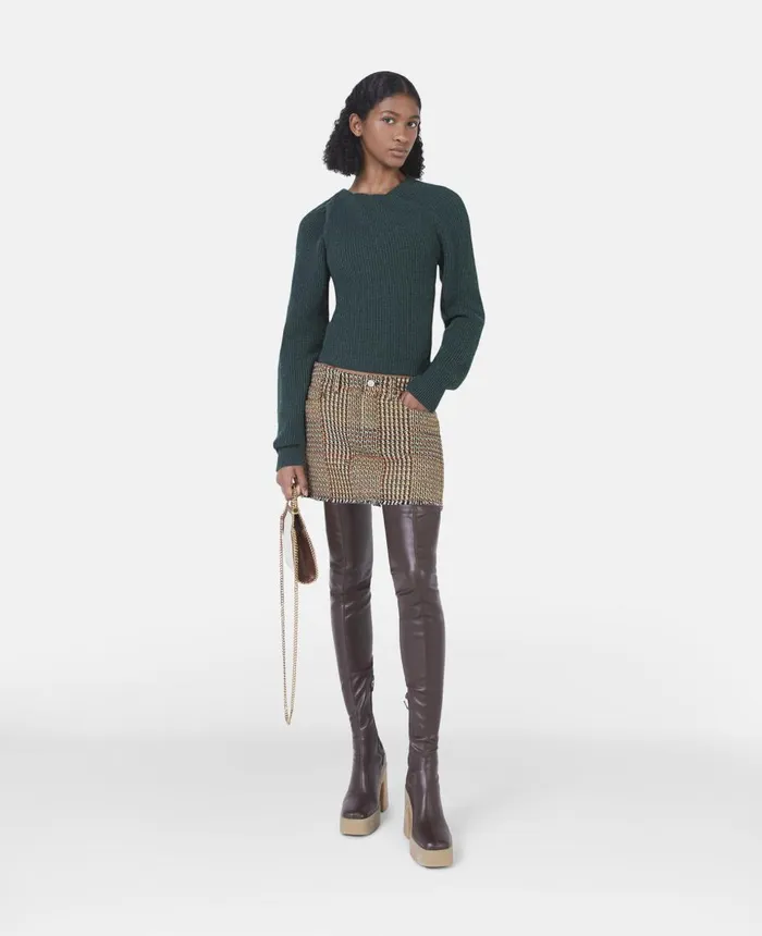 Stella McCartney Regenerated Cashmere Shifting Knot Jumper Forest Green Women Knitwear Stella McCartney Regenerated Cashmere Shifting Knot Jumper Forest Green Women Knitwear