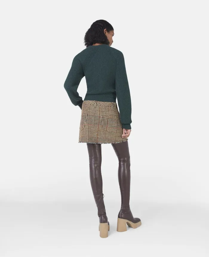 Stella McCartney Regenerated Cashmere Shifting Knot Jumper Forest Green Women Knitwear Stella McCartney Regenerated Cashmere Shifting Knot Jumper Forest Green Women Knitwear