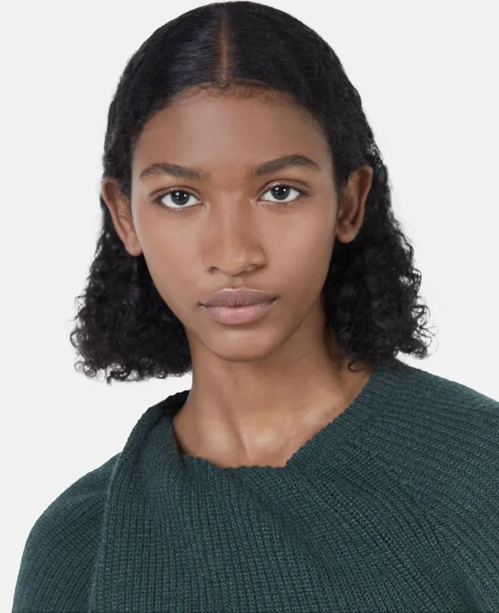 Stella McCartney Regenerated Cashmere Shifting Knot Jumper Forest Green Women Knitwear Stella McCartney Regenerated Cashmere Shifting Knot Jumper Forest Green Women Knitwear