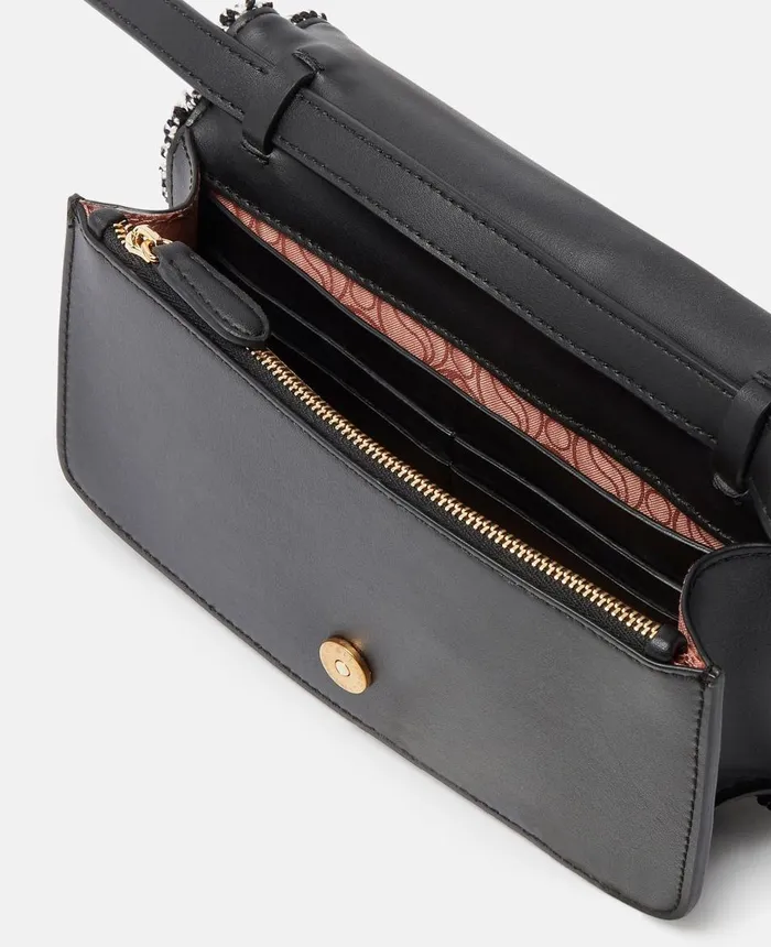 Stella McCartney SWave Padded Tweed Wallet On Strap Black Women Mini Bags And Clutches Stella McCartney SWave Padded Tweed Wallet On Strap Black Women Mini Bags And Clutches