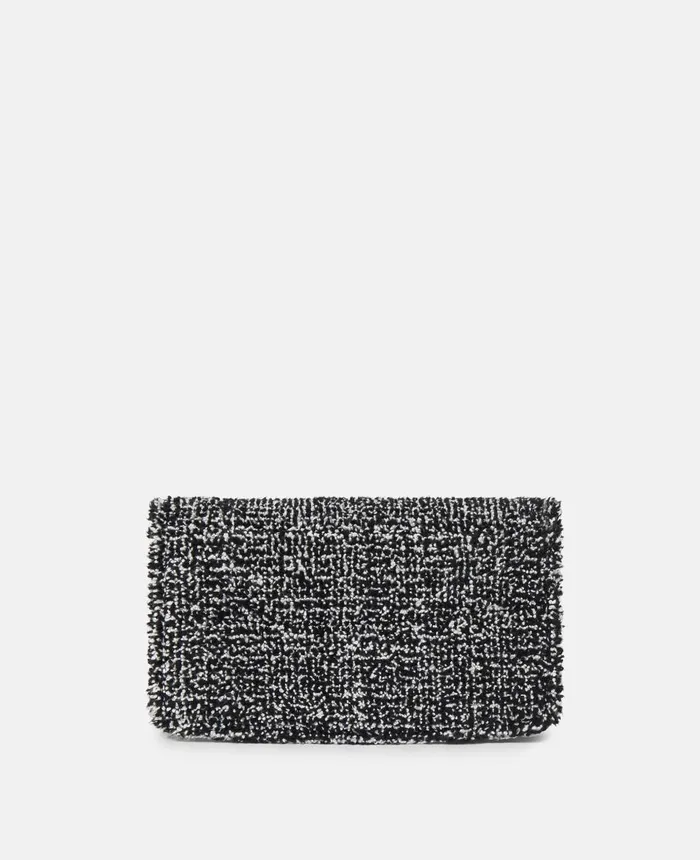 Stella McCartney SWave Padded Tweed Wallet On Strap Black Women Mini Bags And Clutches Stella McCartney SWave Padded Tweed Wallet On Strap Black Women Mini Bags And Clutches