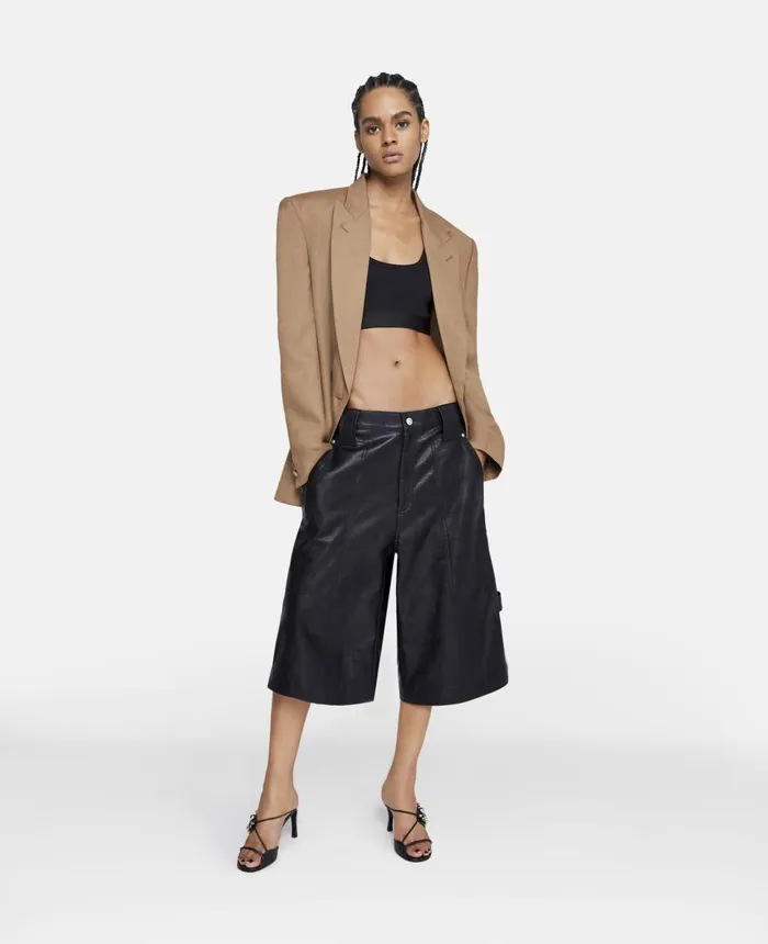 Stella McCartney SWave Tape Crop Top Black Women Shirts And Tops