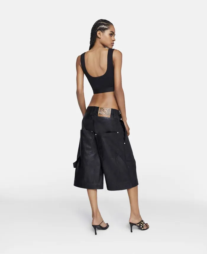 Stella McCartney SWave Tape Crop Top Black Women Shirts And Tops