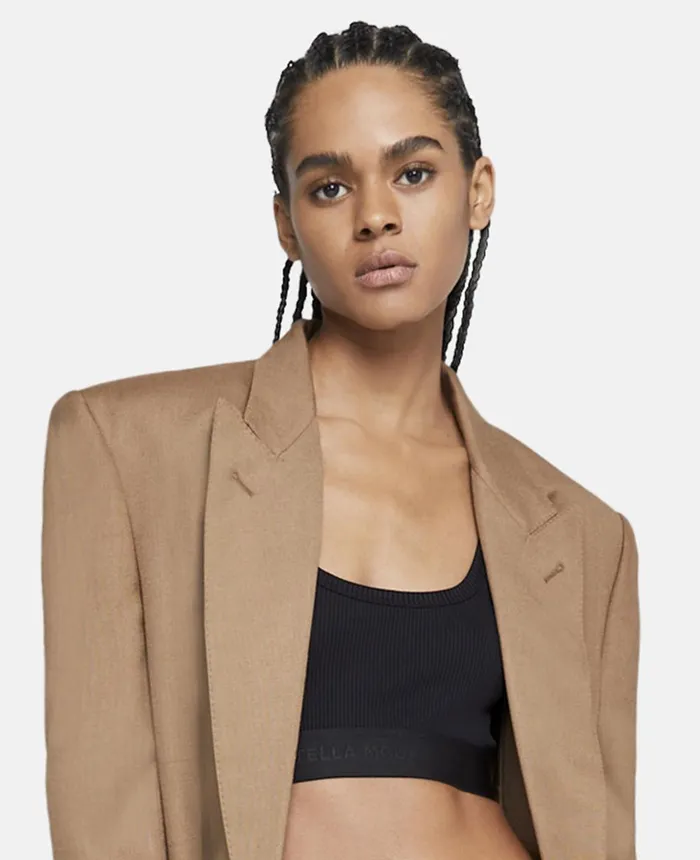 Stella McCartney SWave Tape Crop Top Black Women Shirts And Tops
