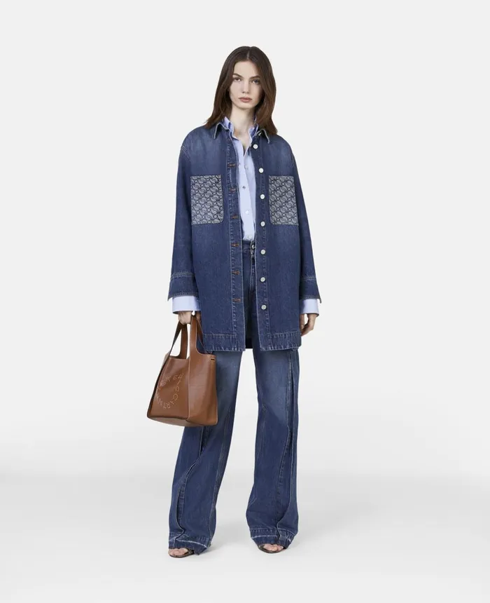 Stella McCartney SWave Vintage Wash Denim Shirt Dark Blue Women Shirts And Tops Stella McCartney SWave Vintage Wash Denim Shirt Dark Blue Women Shirts And Tops