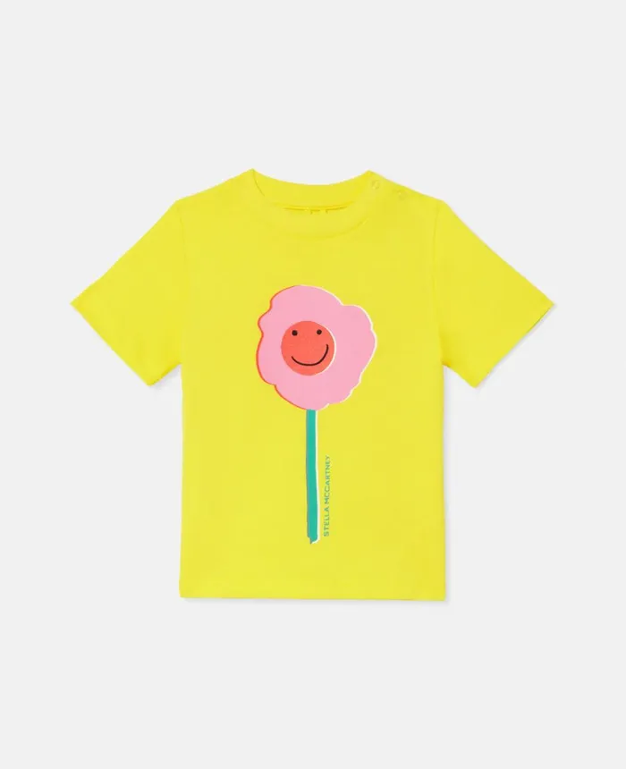 Stella McCartney Smiley Flower Motif TShirt White Kids Sweatshirt And TShirts Stella McCartney Smiley Flower Motif TShirt White Kids Sweatshirt And TShirts