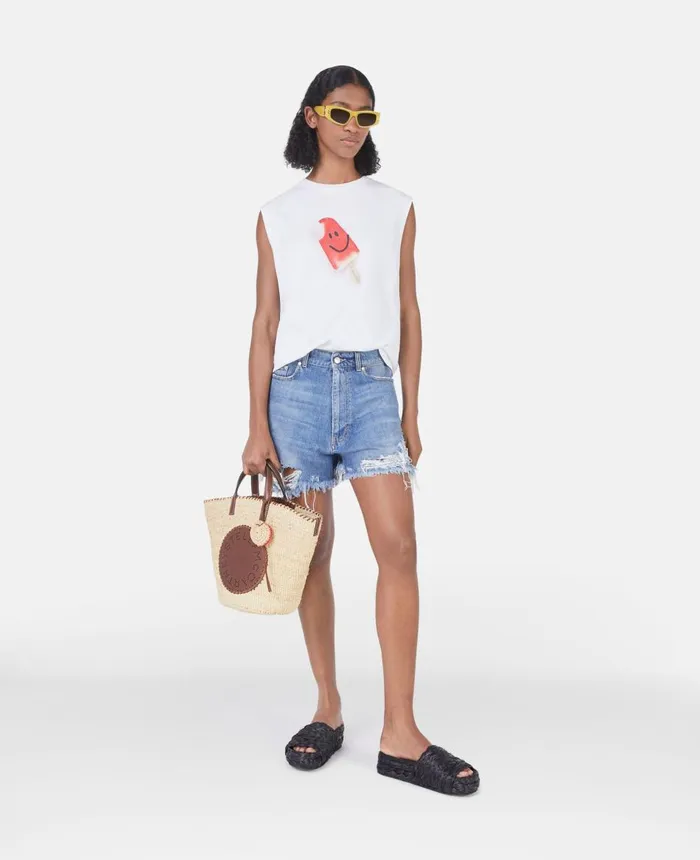 Stella McCartney Smiley Lolly Print Tank Top White Women Sweatshirts And TShirts Stella McCartney Smiley Lolly Print Tank Top White Women Sweatshirts And TShirts