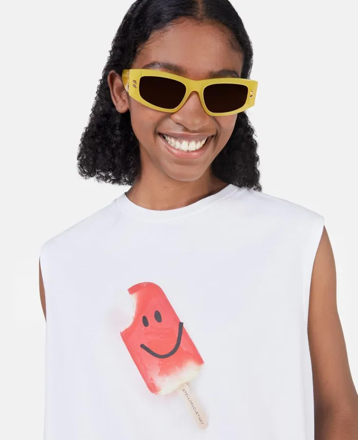 Stella McCartney Smiley Lolly Print Tank Top White Women Sweatshirts And TShirts Stella McCartney Smiley Lolly Print Tank Top White Women Sweatshirts And TShirts