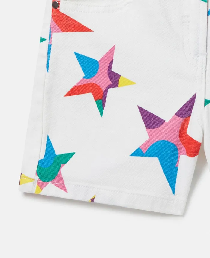 Stella McCartney Star Print Shorts White Multicolour Kids Pants and Shorts