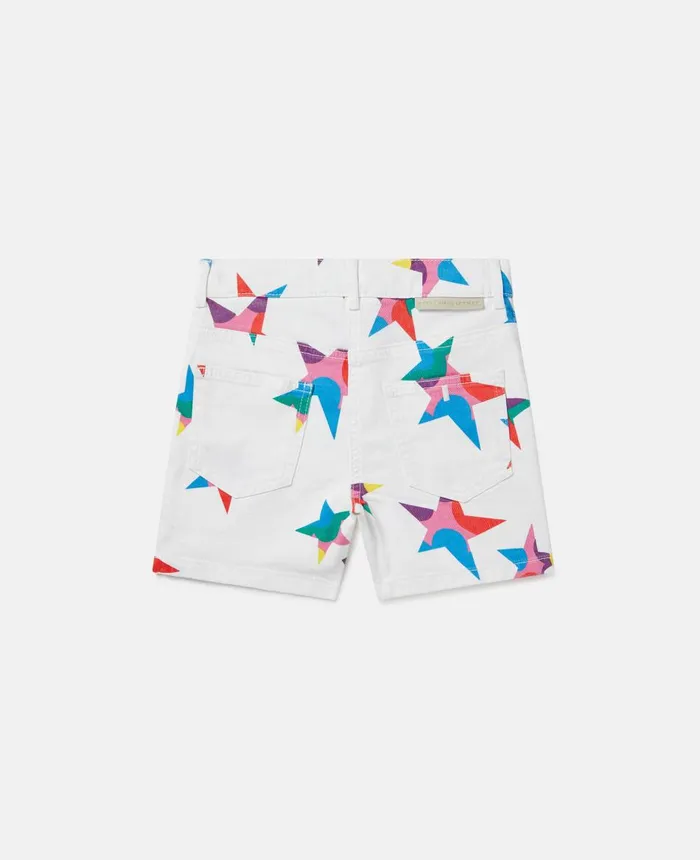 Stella McCartney Star Print Shorts White Multicolour Kids Pants and Shorts