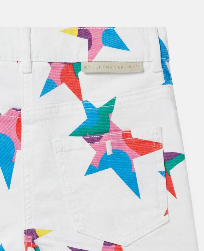 Stella McCartney Star Print Shorts White Multicolour Kids Pants and Shorts
