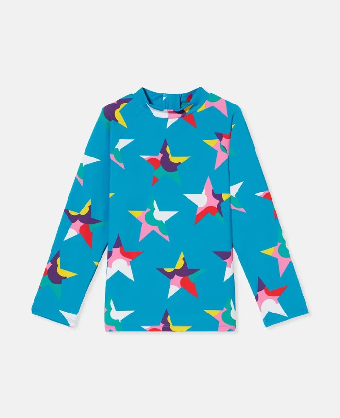 Stella McCartney Star Print Swim Top Blue Kids Baby Boys