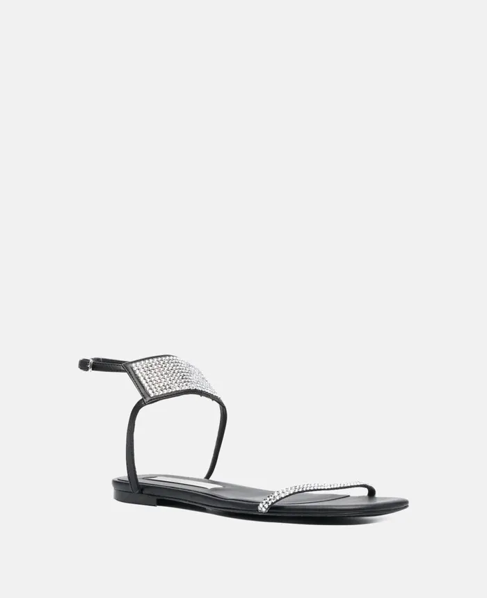 Stella McCartney Stella 100 Crystal Sandals Black Women Flats