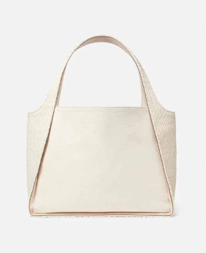 Stella McCartney Stella Logo Embroidered Towelling Tote Bag Ivory Women TopHandle Bags Stella McCartney Stella Logo Embroidered Towelling Tote Bag Ivory Women TopHandle Bags