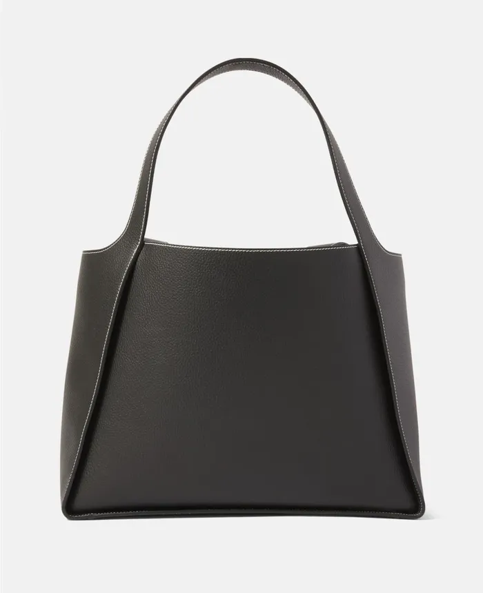 Stella McCartney Stella Logo Grainy Alter Mat Tote Bag Black Women TopHandle Bags Stella McCartney Stella Logo Grainy Alter Mat Tote Bag Black Women TopHandle Bags