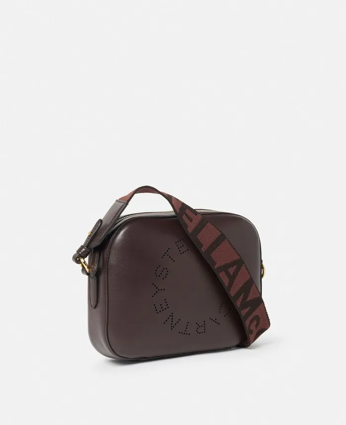 Stella McCartney Stella Logo Mini Bag Chocolate Brown Women Mini Bags And Clutches Stella McCartney Stella Logo Mini Bag Chocolate Brown Women Mini Bags And Clutches