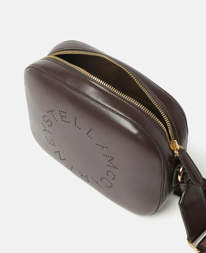 Stella McCartney Stella Logo Mini Bag Chocolate Brown Women Mini Bags And Clutches Stella McCartney Stella Logo Mini Bag Chocolate Brown Women Mini Bags And Clutches