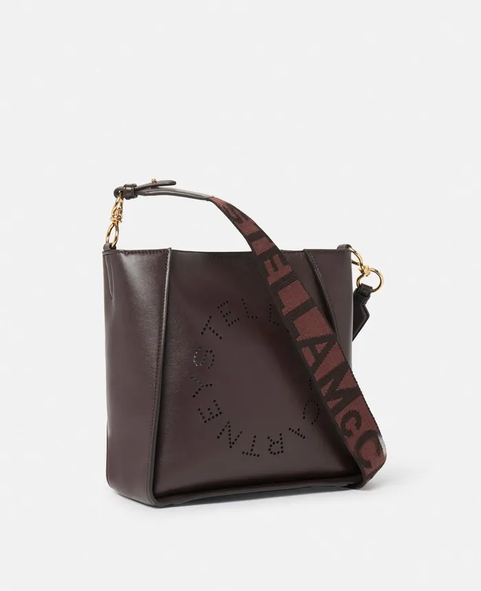 Stella McCartney Stella Logo Shoulder Bag Chocolate Brown Women Mini Bags And Clutches Stella McCartney Stella Logo Shoulder Bag Chocolate Brown Women Mini Bags And Clutches