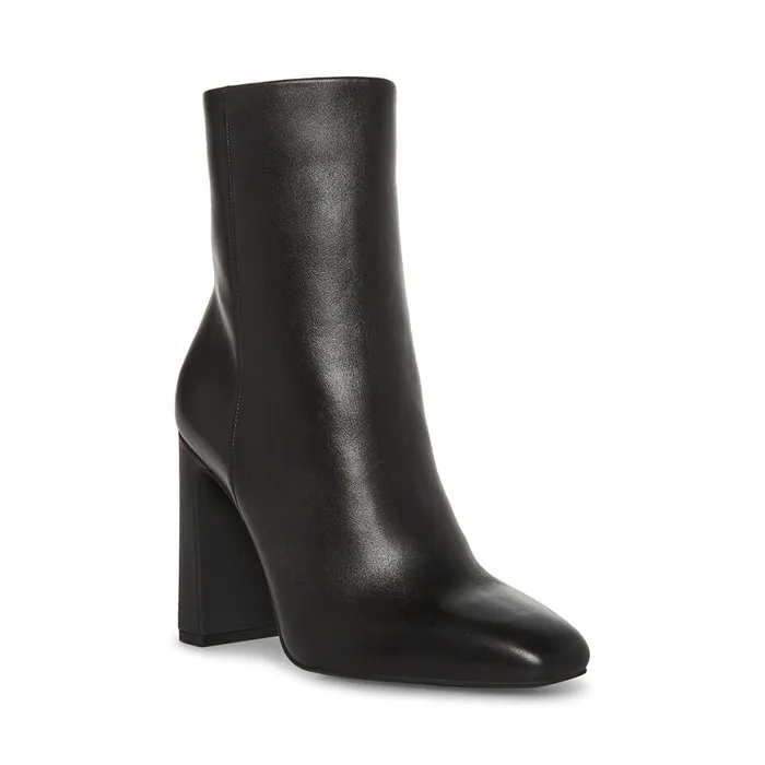 Steve Madden Allison Black Leather Womens Boots and Booties