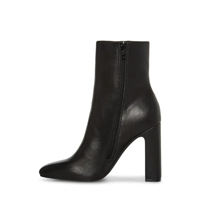 Steve Madden Allison Black Leather Womens Boots and Booties