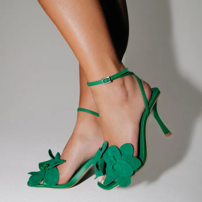 Steve Madden Amani Green Womens Heels
