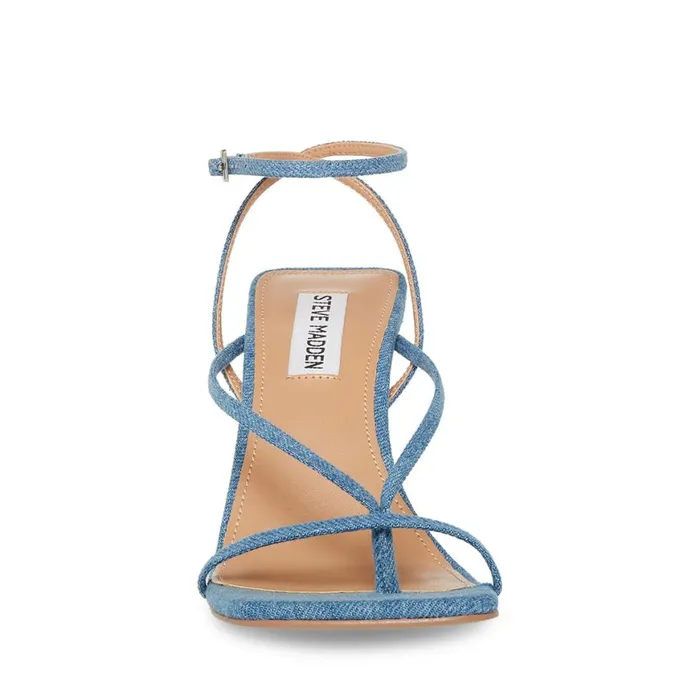 Steve Madden Annie Denim Fabric Womens Heels