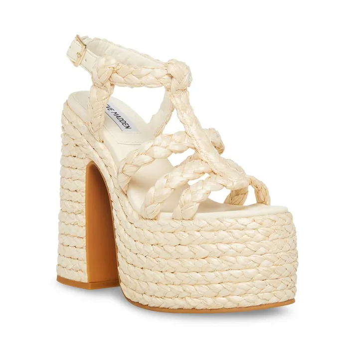 Steve Madden Antonella Raffia Womens Heels