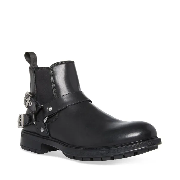 Steve Madden Axyl Black Leather Mens Boots Steve Madden Axyl Black Leather Mens Boots