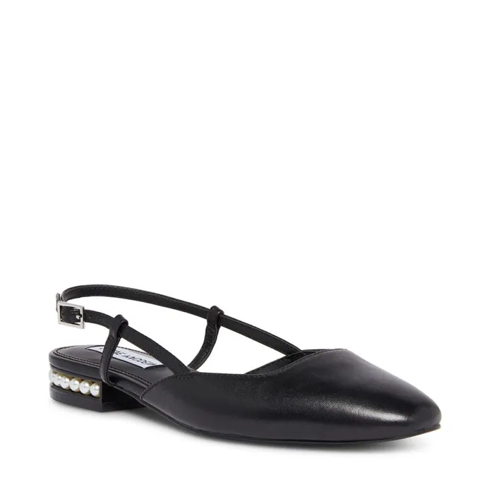 Steve Madden Beloved Black Leather Womens Loafers and Flats