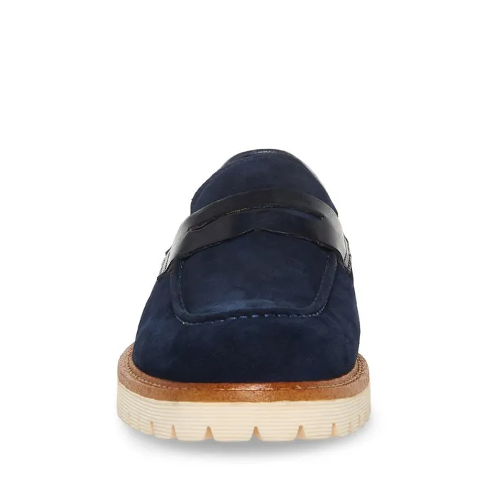 Steve Madden Bentin Navy Suede Mens Loafers