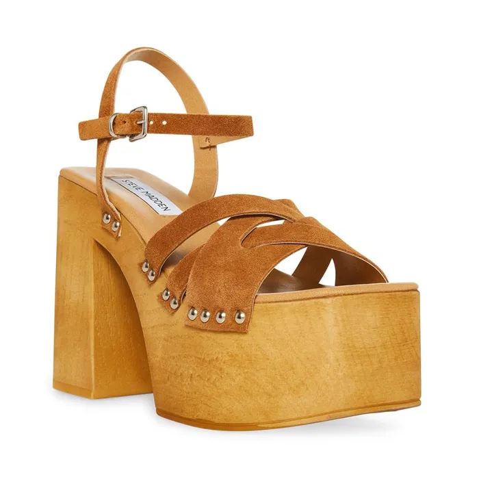 Steve Madden Caileen Chestnut Suede Womens Heels