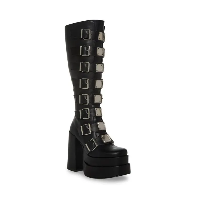 Steve Madden Cassia Black Womens Boots and Booties