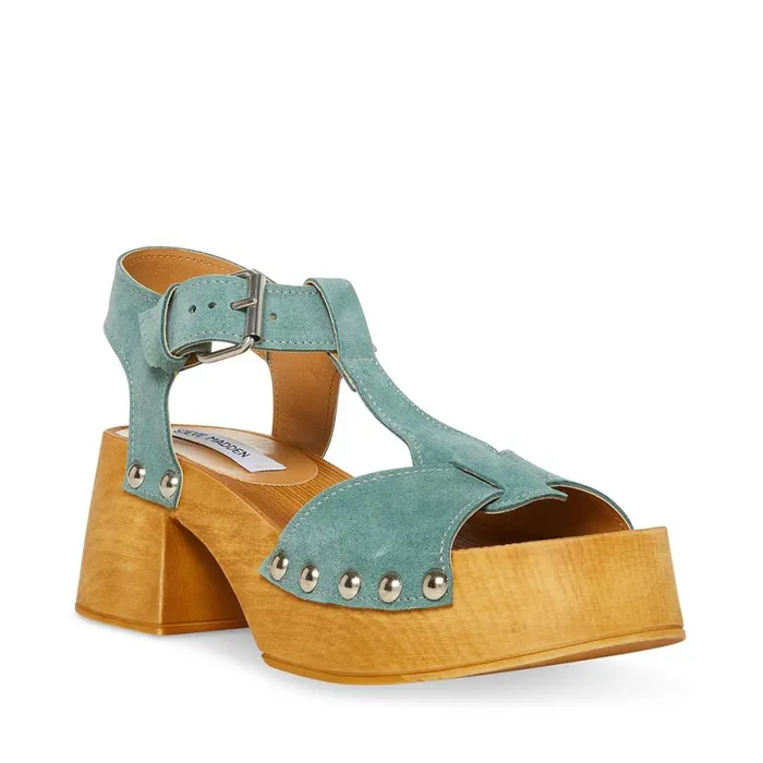 Steve Madden Emmilyn Teal Suede Womens Heels