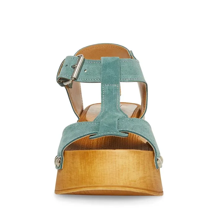 Steve Madden Emmilyn Teal Suede Womens Heels