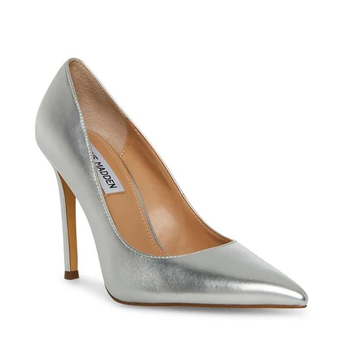 Steve Madden Evelyn Silver Womens Heels