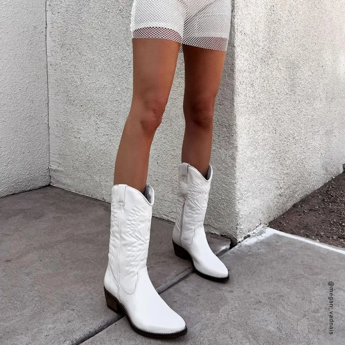 Steve Madden Hayward White Leather Womens Boots and Booties