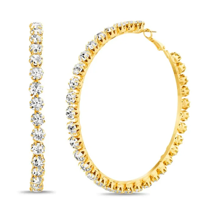 Steve Madden Hoopriri Rhinestones Womens Jewelry